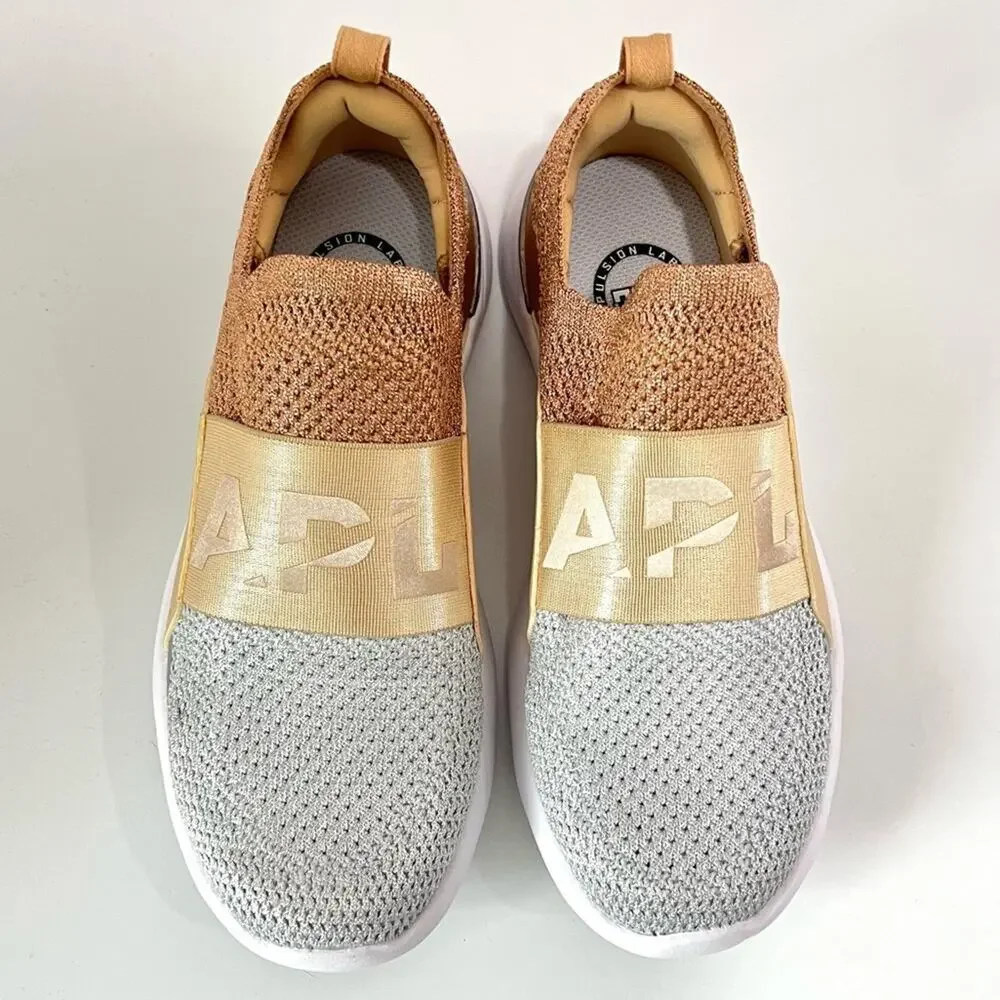APL Techloom Bliss Knit Running Shoe In Rose Gold / Champagne /Silver